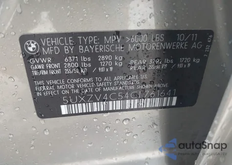 2012 BMW X5 xDrive35I/xDrive35I Premium/xDrive35I Sport Activity from USA, damaged, VIN 5UXZV4C54CL761641